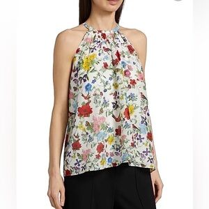 Alice + Olivia Floral Print Halter Blouse
